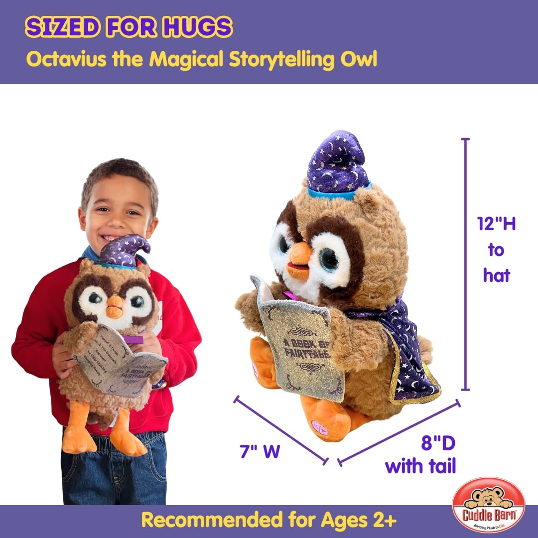 Cuddle Barn Octavius eyes light up to engage young listeners.