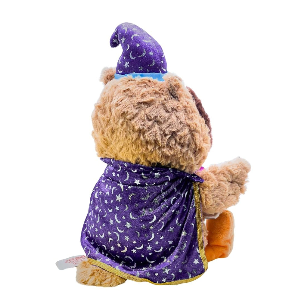 Cuddle Barn Octavius wizard hat and cape add magical charm.