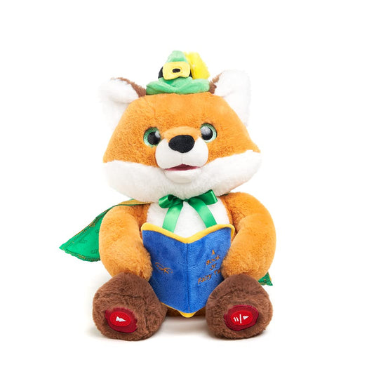 Cuddle Barn Sir Frederick Storyteller reads tales as the plush sways for bedtime