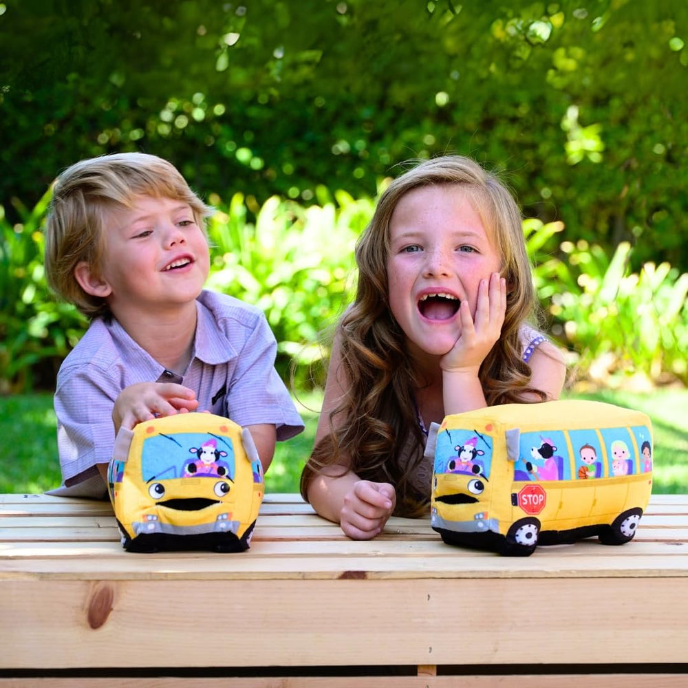 Cuddle Barn Wheelie sings Wheels on the Bus with lifelike motion.