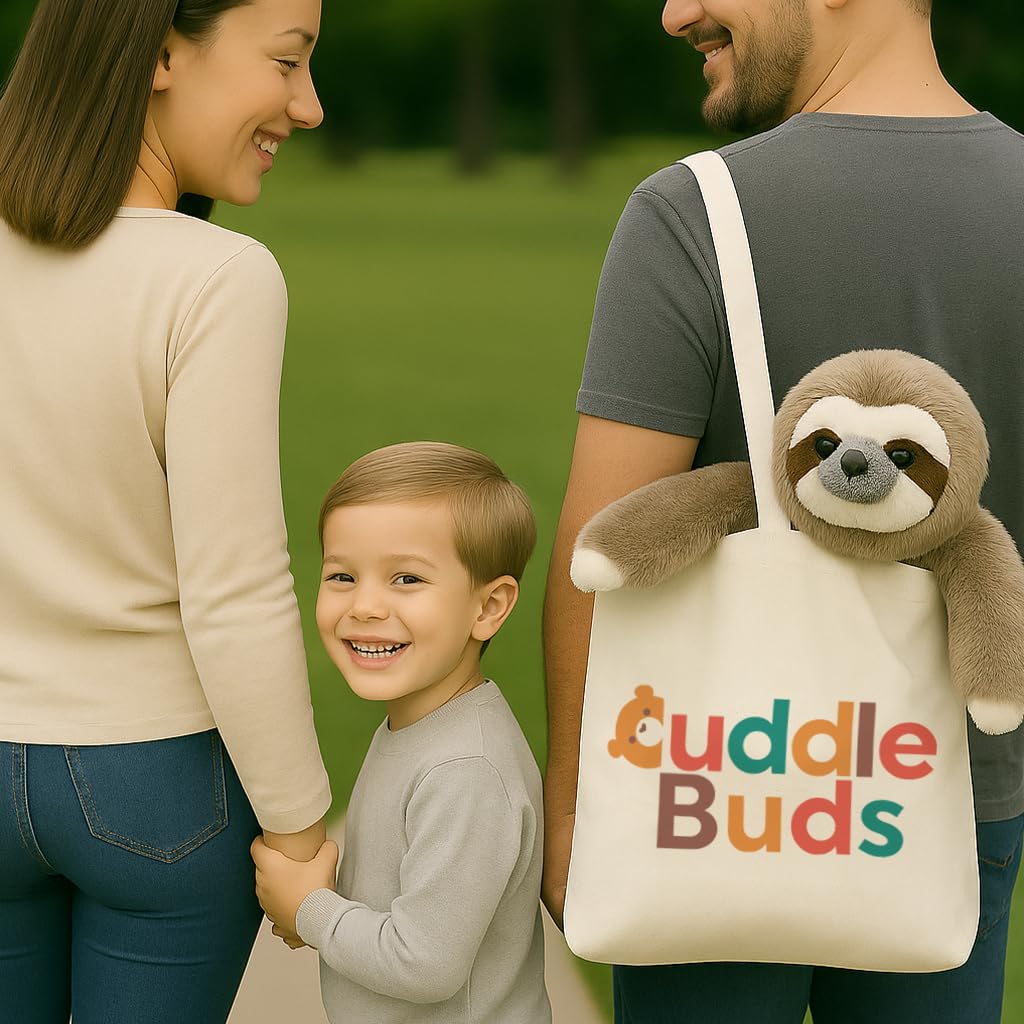 Cuddle Buds 20-inch sloth plush adding cozy presence to bedtime routines.