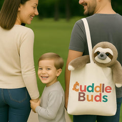 Cuddle Buds 20-inch sloth plush adding cozy presence to bedtime routines.