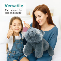 Cuddle Buds weighted cat gray fur closeup reveals premium materials for long-lasting snuggles.
