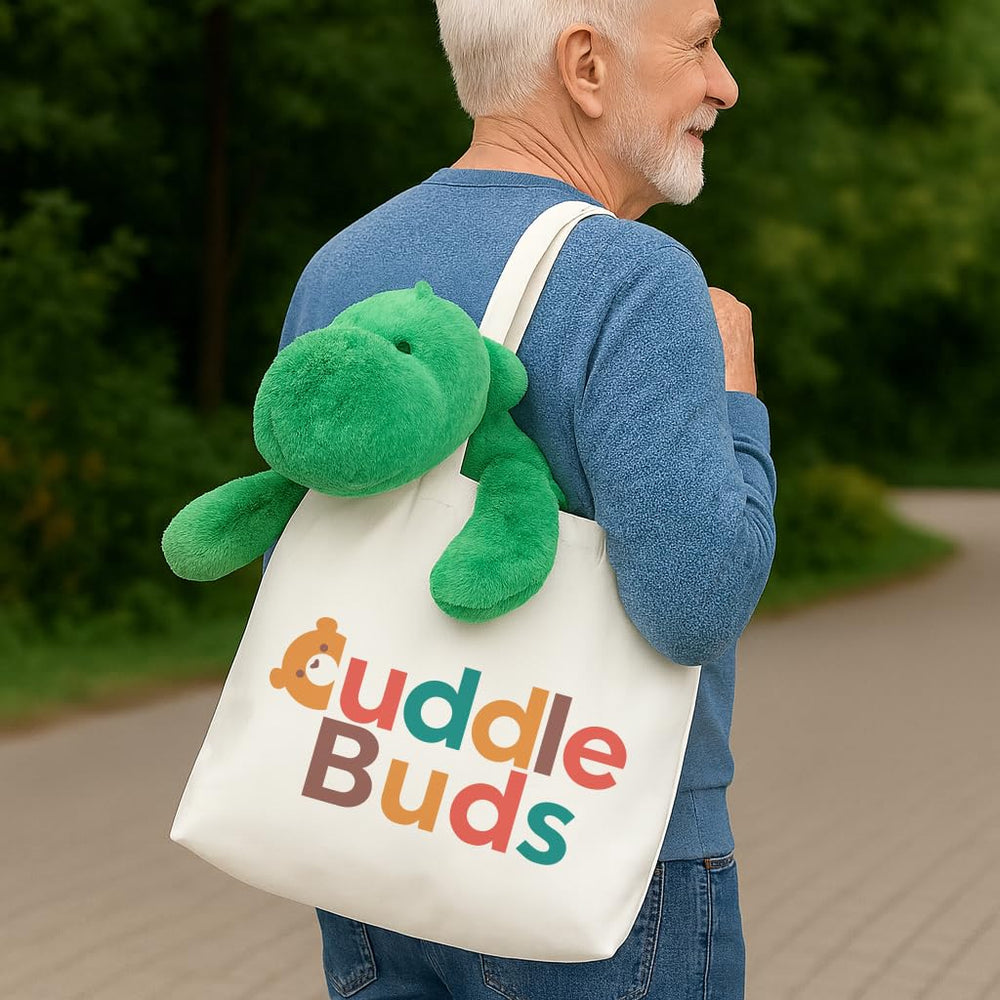 Cuddle Buds weighted dinosaur gift-ready packaging—ideal present for birthdays and holidays.