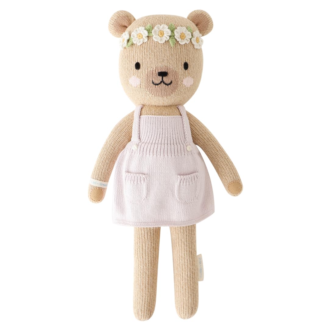 cuddle + kind Olivia Honey Bear 13-inch doll, front view, soft handmade toy for cozy play