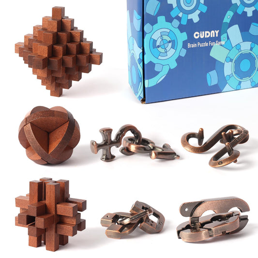 CUDNY wooden interlock puzzle pieces for focused problem solving and family fun.