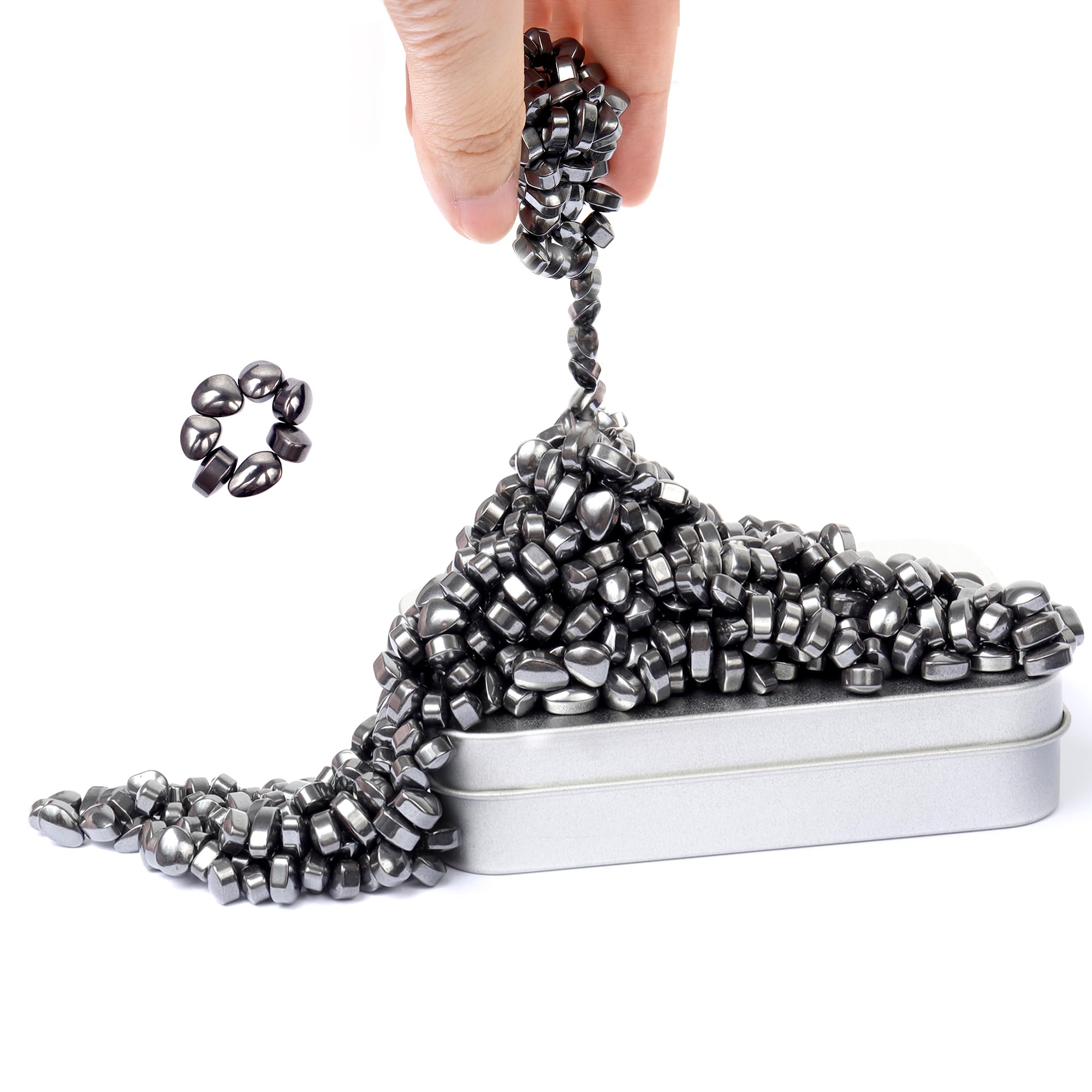 CUDNY black weak magnetic putty stones stacked for desk play and focus.