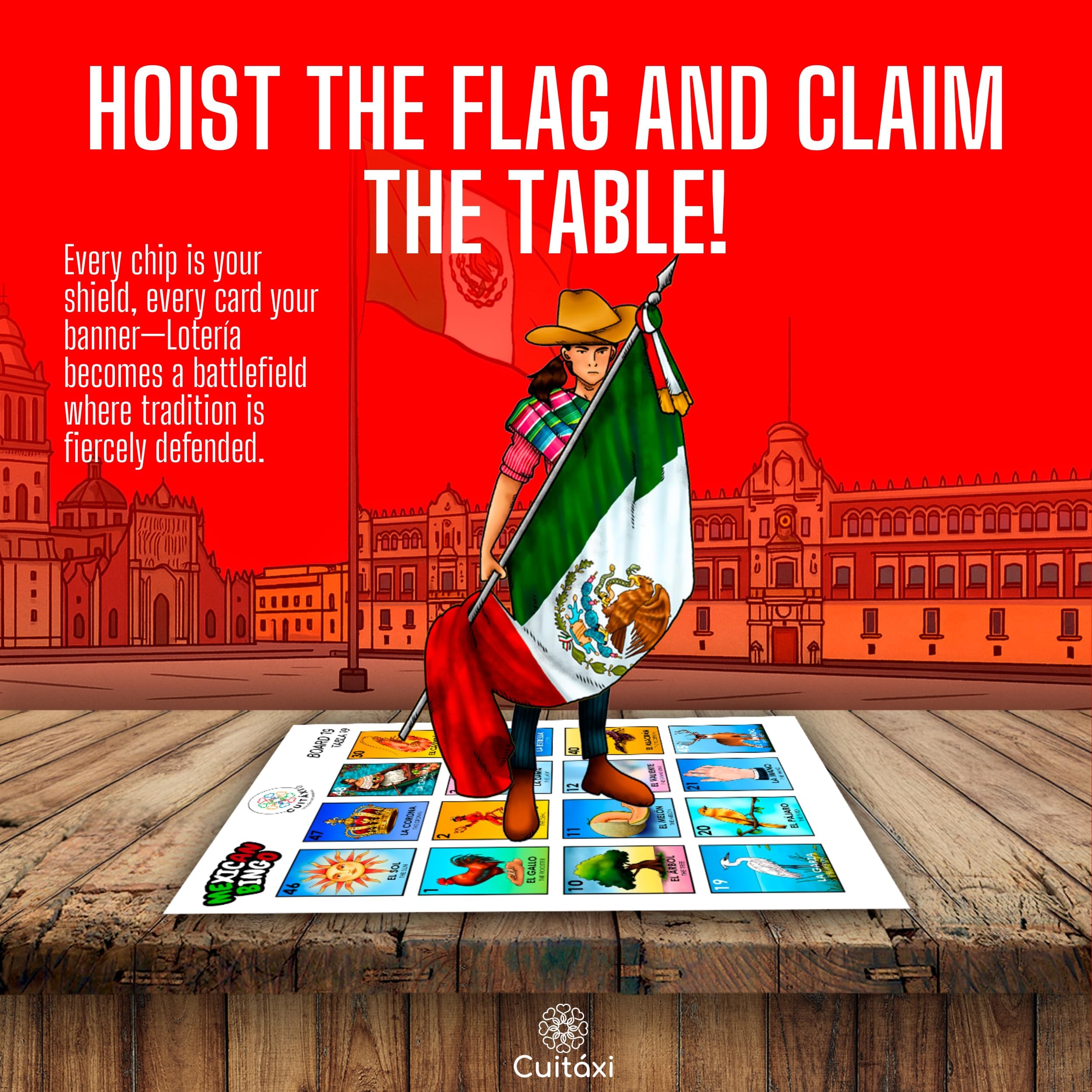 Cuitáxi Mexican Bingo for 10 players suitable for Cinco de Mayo gatherings.