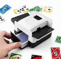 CUIYKAI Automatic Card Shuffler with foldable side wings for easy transport and quick shuffles.