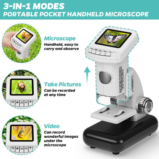 CUK-U digital microscope ideal for outdoor exploration thanks to portable, pocket-friendly design.