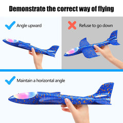 CUKU 17-5 inch plane in flight showcasing bright LED visibility.