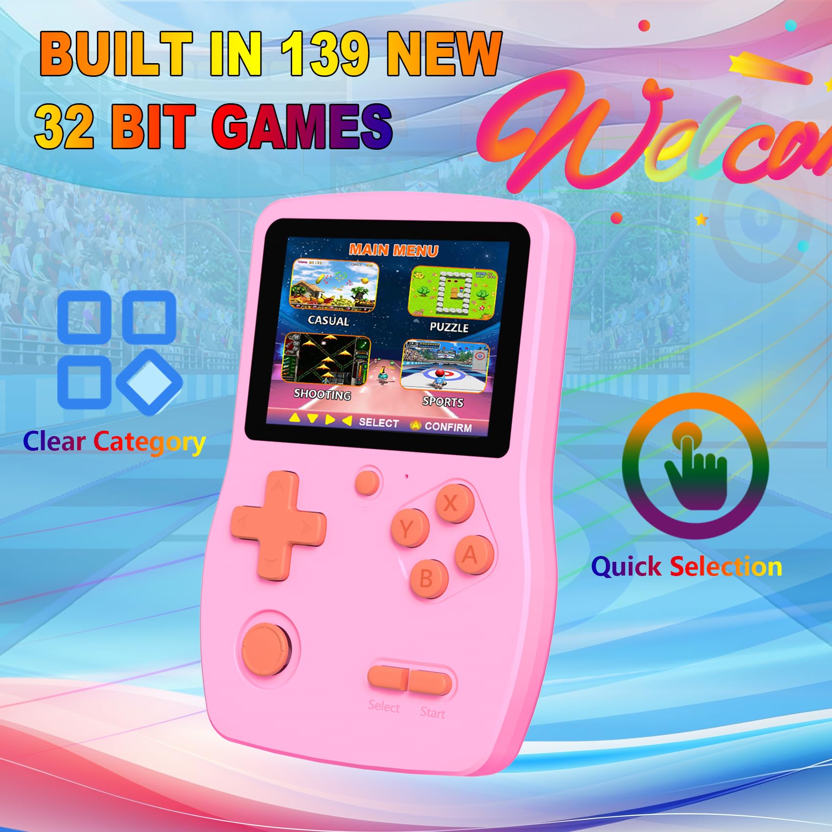 CULAGEiMi 139 built-in games pack shown in action for endless family fun.