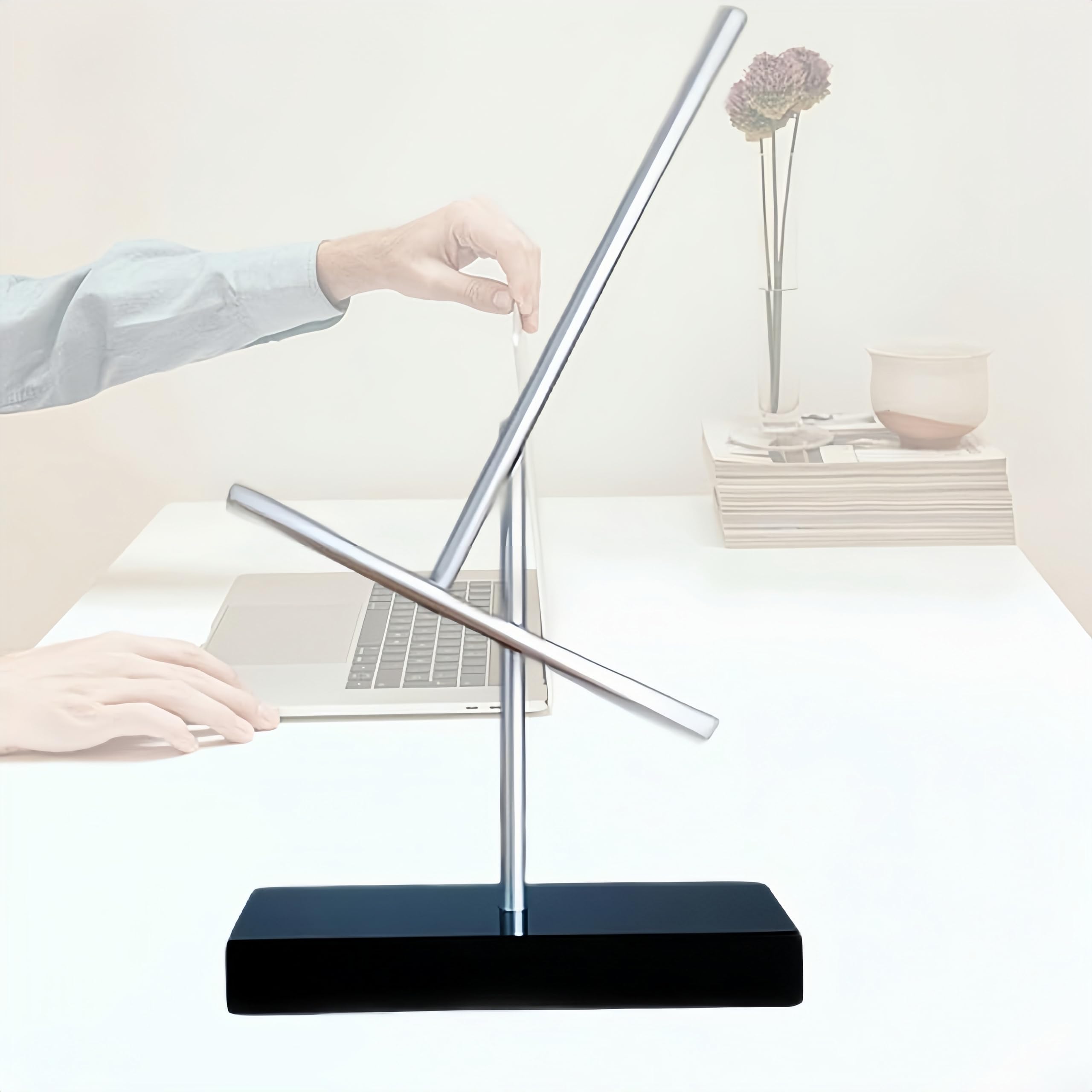 CulinaryEdge kinetic energy sculpture aluminum rod highlight with smooth rotation at work