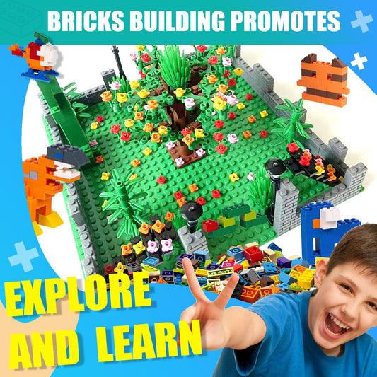 Cumeysnon flowers and tree accessories add color to brick scenes