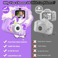 Cimizi Upgrade Kids Camera video mode records adventures in real time.