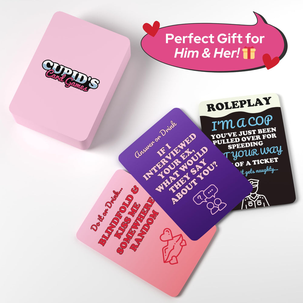 Cupid's Card Games Valentine's gift packaging ready for gifting.