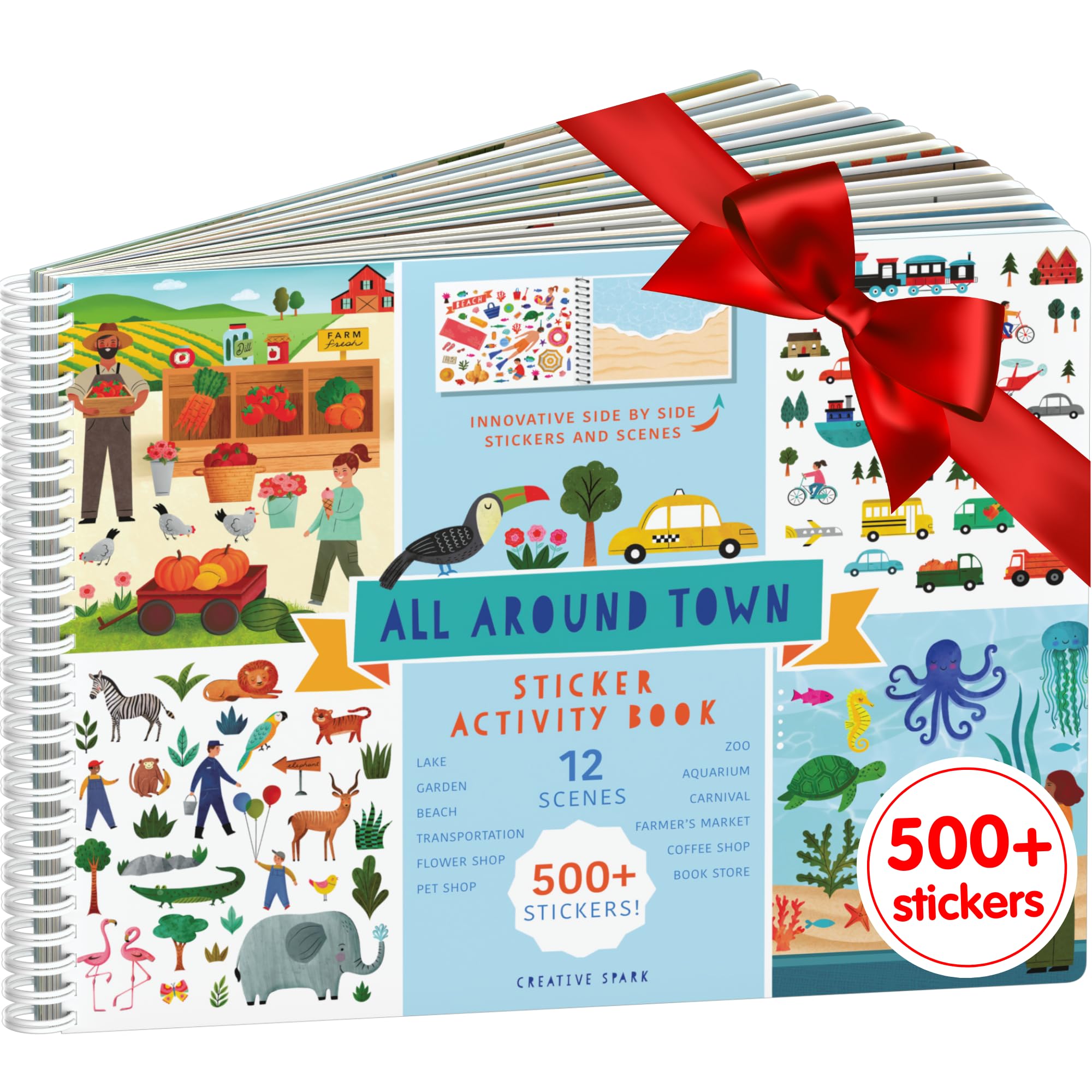 CUPKIN All Around Town sticker book cover featuring colorful art for screen-free travel fun.