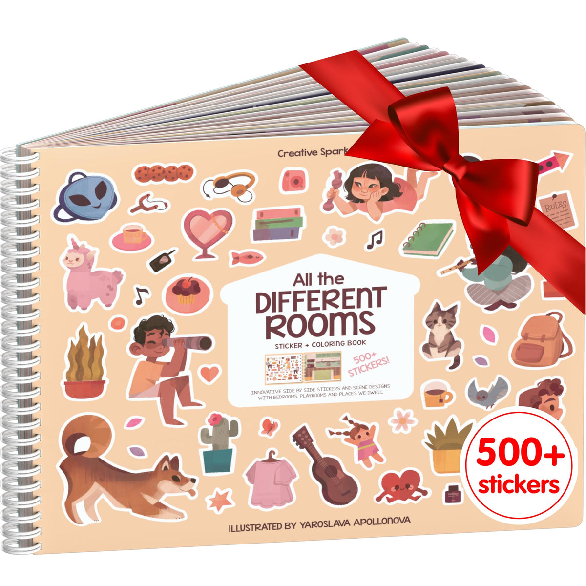 Cupkin All The Rooms sticker book cover with vibrant fashion scenes for imaginative play