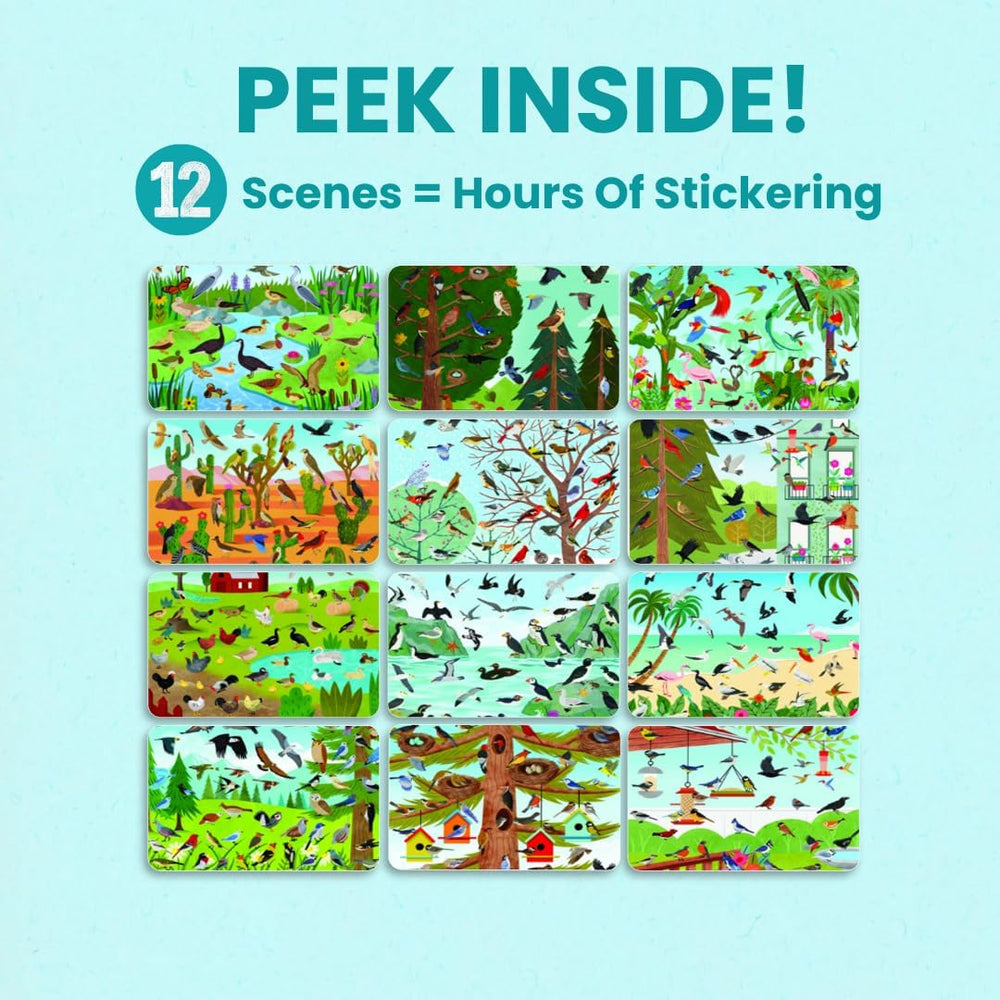 Cupkin Bird Sticker Book travel-friendly setup supports quiet screen-free fun on planes.