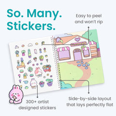 Cupkin Bunny sticker pack closeup with 300+ stickers for creative scenes.