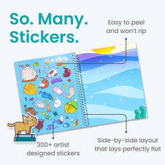 Cupkin eight scenes sticker pages show kitten adventures and imagination.
