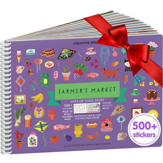 Cupkin Farmers Market Sticker Book cover with bright, inviting art to spark creative play.