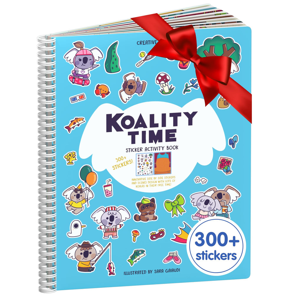 Cupkin Koalas sticker book cover with playful koalas for travel-friendly kids activity