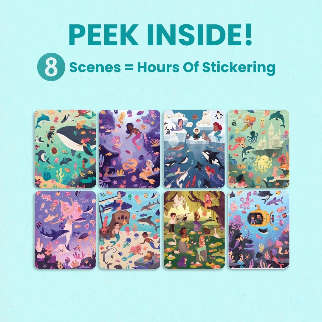 Cupkin Mermaid Stickers: travel-ready activity for car rides and flights without screens.