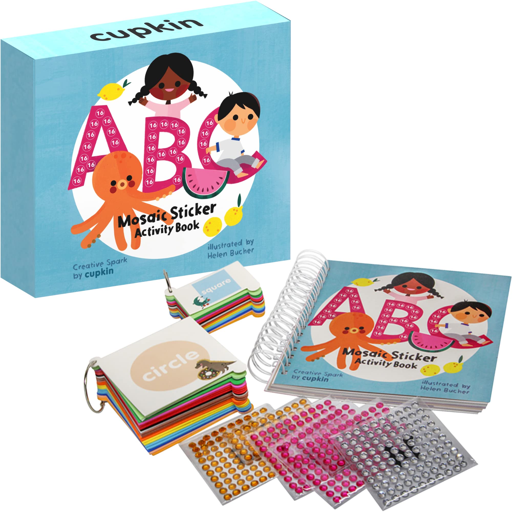 Cupkin mosaic sticker art kit with ABC scenes for creative learning