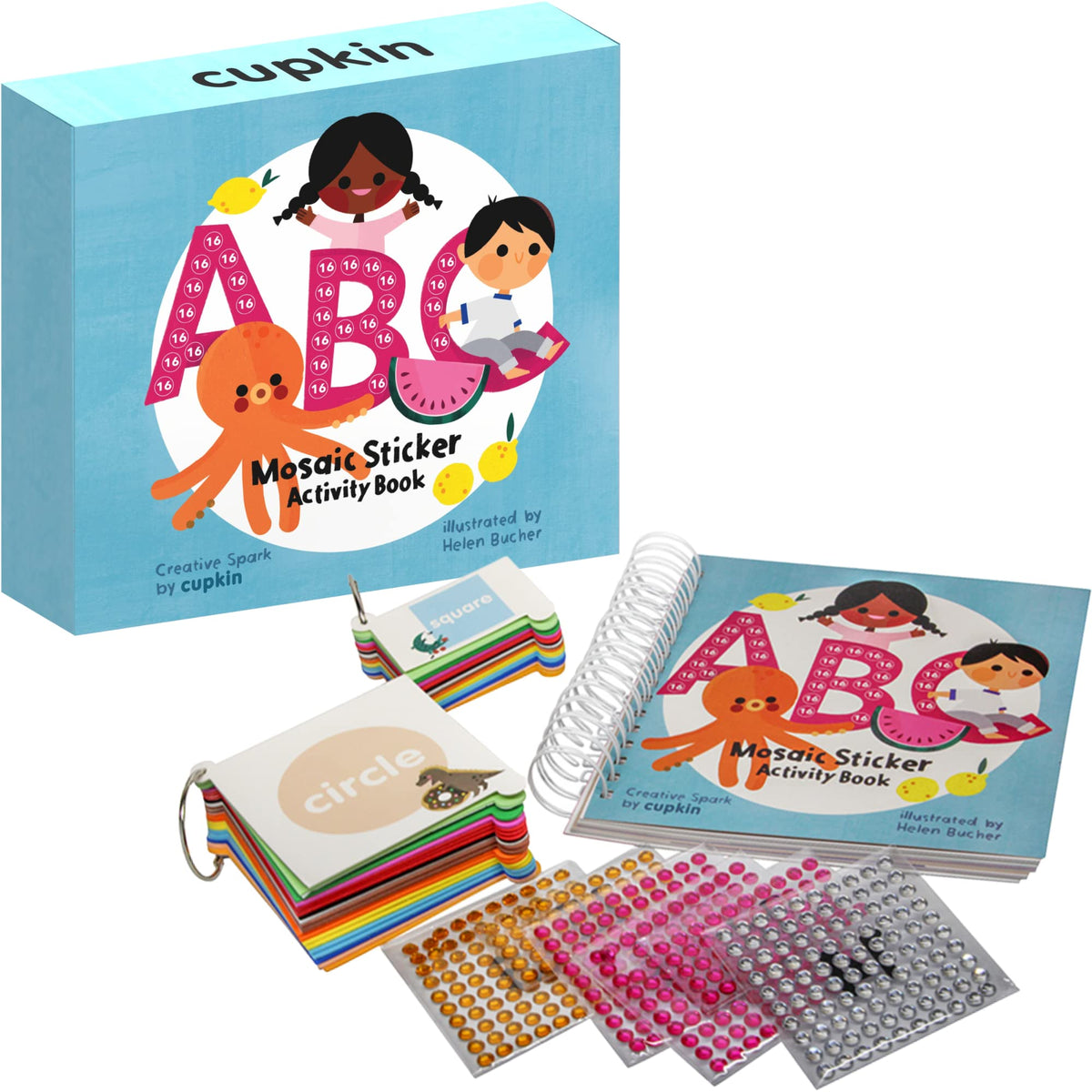 Cupkin mosaic sticker art kit with ABC scenes for creative learning