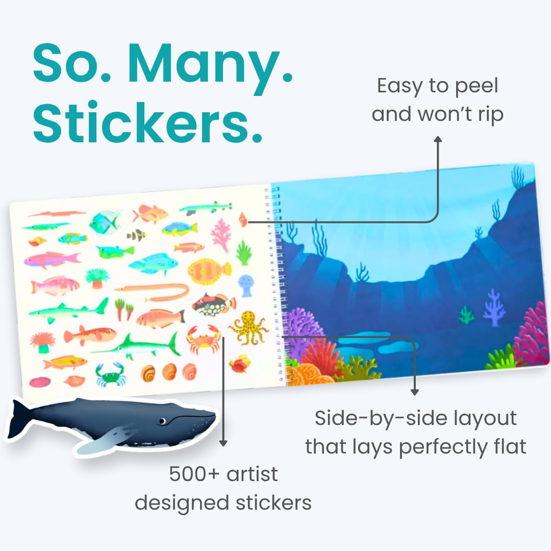 Cupkin Ocean Sticker Book 500+ stickers for mess-free crafting fun