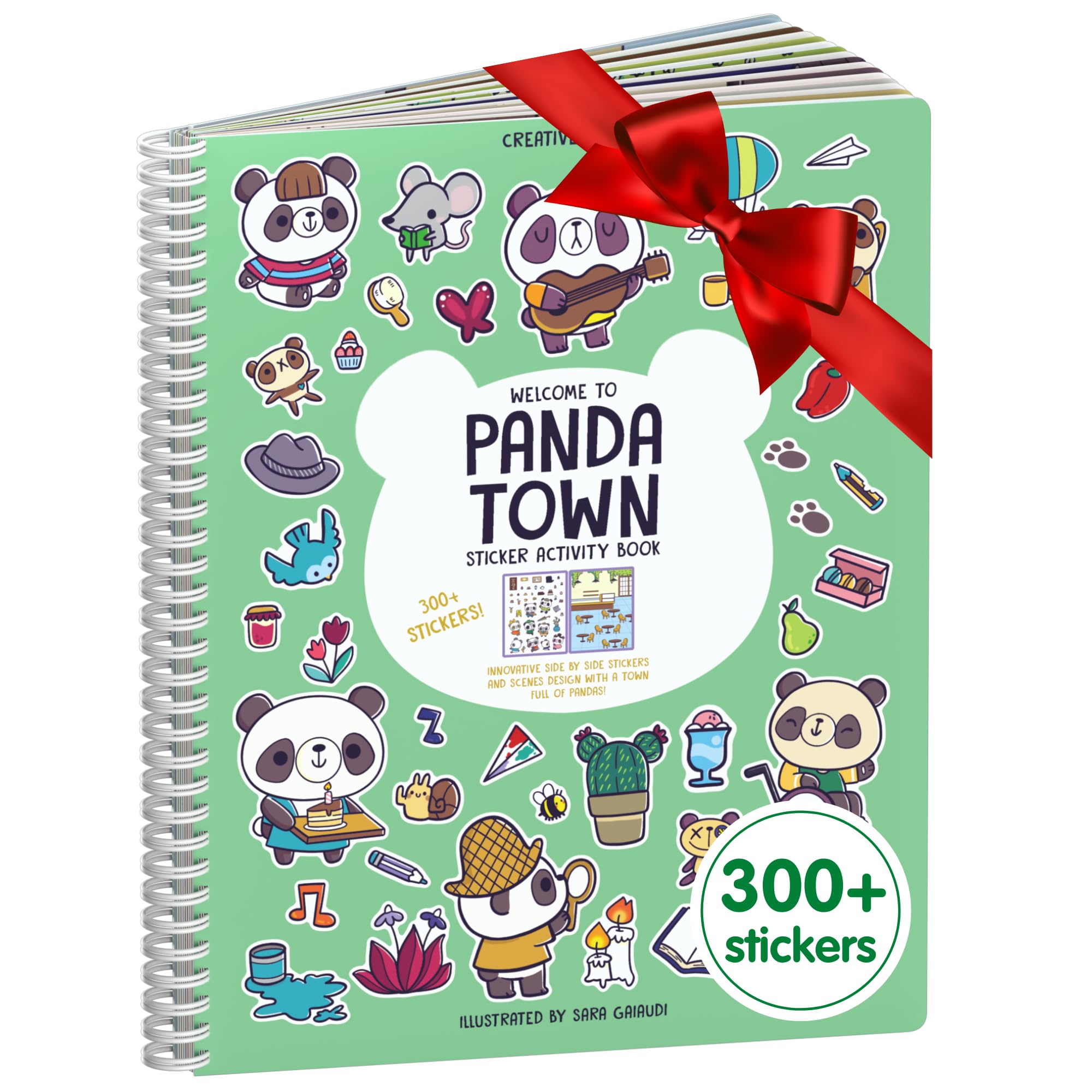 Cupkin Panda sticker book front cover invites imaginative travel play