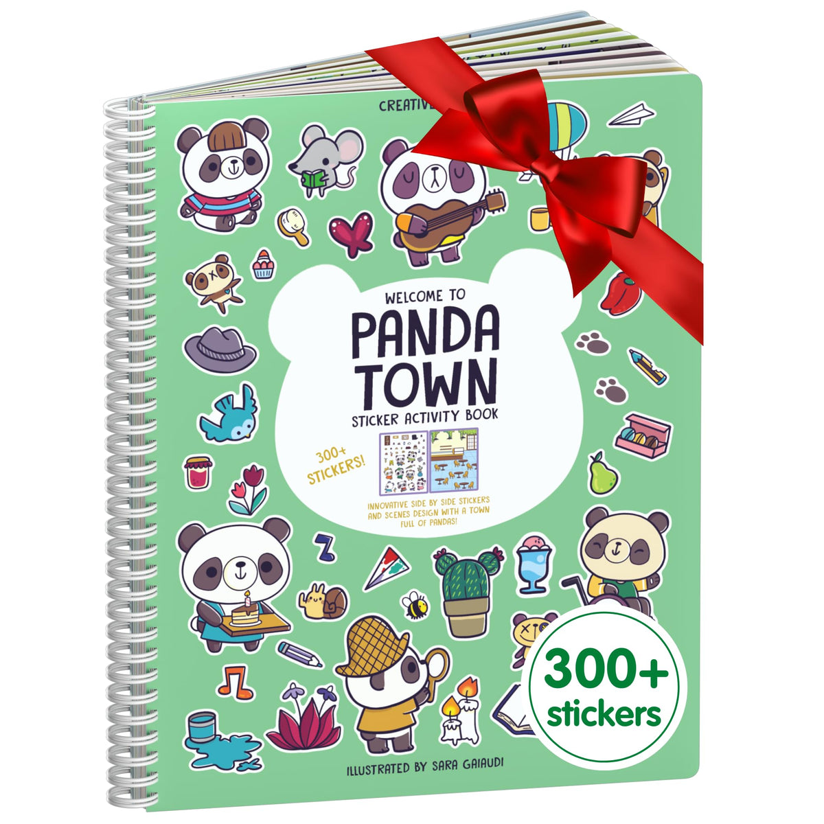 Cupkin Panda sticker book front cover invites imaginative travel play