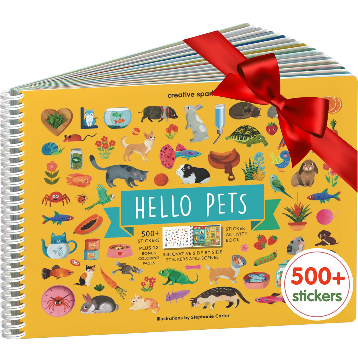 Cupkin pet sticker book cover with vibrant pets for screen-free travel fun