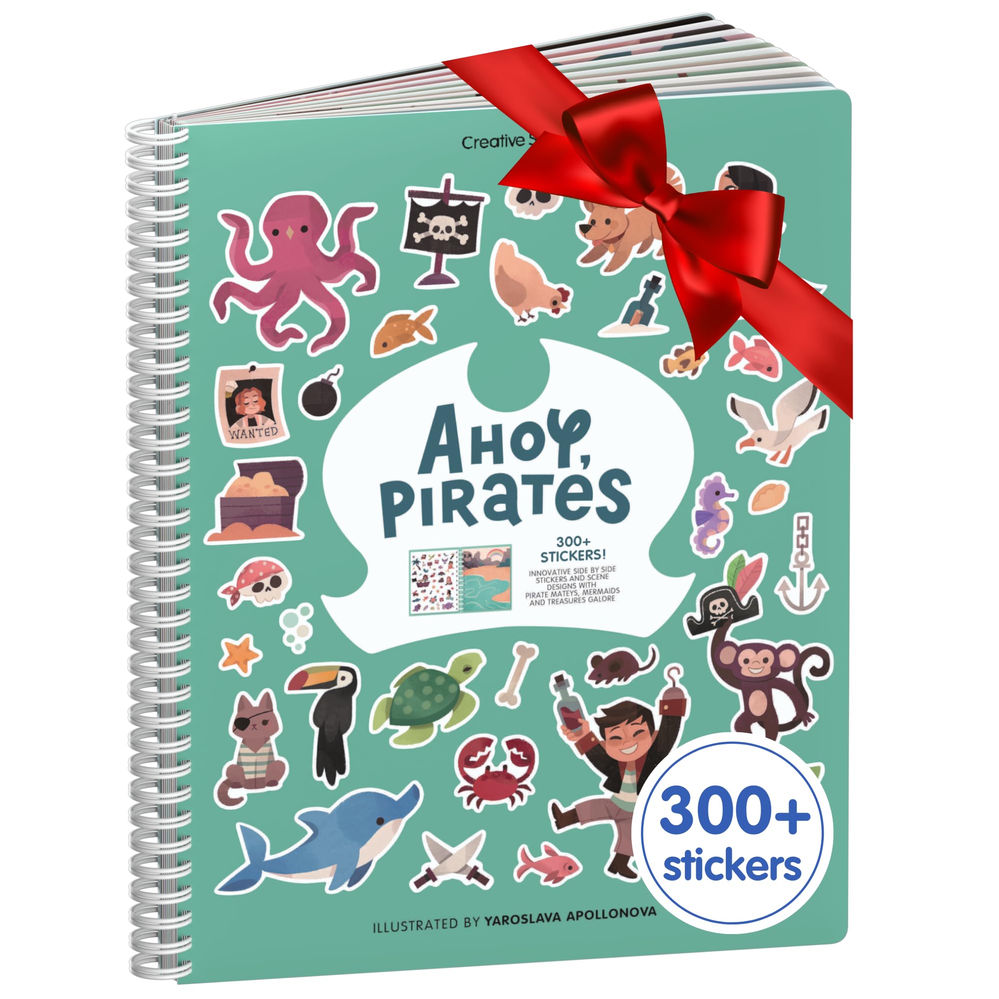 Cupkin pirate sticker book scene ocean boosts imaginative play and fine motor skills.