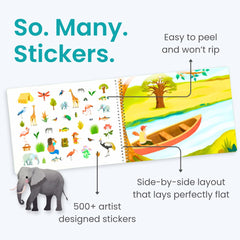 Cupkin safari-scene-1-stickers features bold animals for imaginative travel crafts.