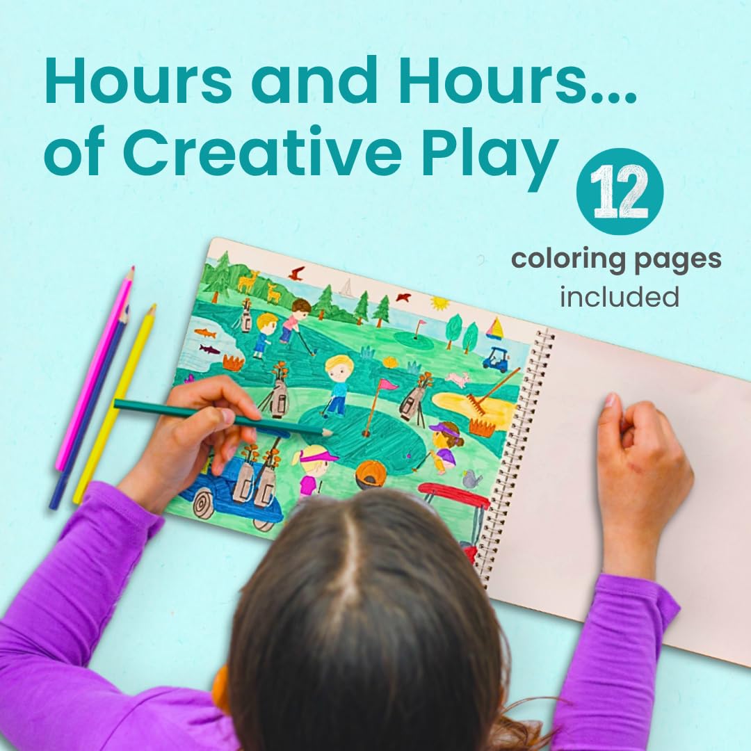 CUPKIN spiral-binding closeup shows lay-flat design for relaxed play and coloring.