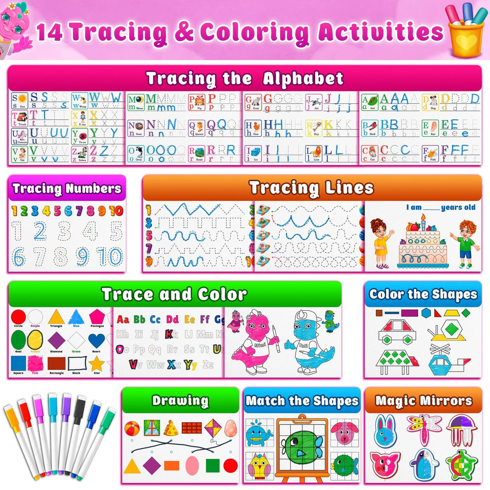 Curious 2 Learn 28 activities cover ABCs, numbers, shapes for early learning