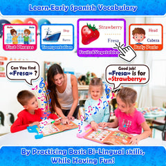 Curious 2 Learn bilingual content delivers English and Spanish basics for early learners.