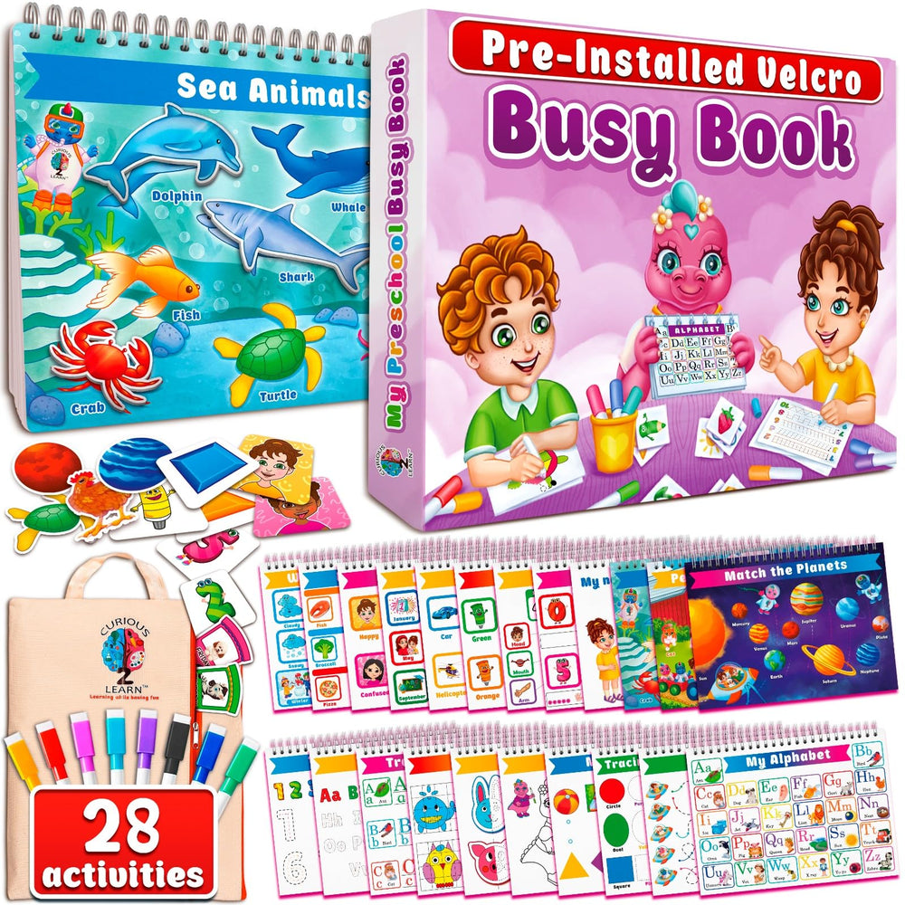 Curious 2 Learn Busy Book cover showcasing premium durability for daily toddler use