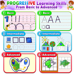Curious 2 Learn tracing activity sample page demonstrates progressive lines for handwriting practice.