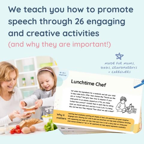 Curious Baby Speech Cards with prompts for activities that support language development.