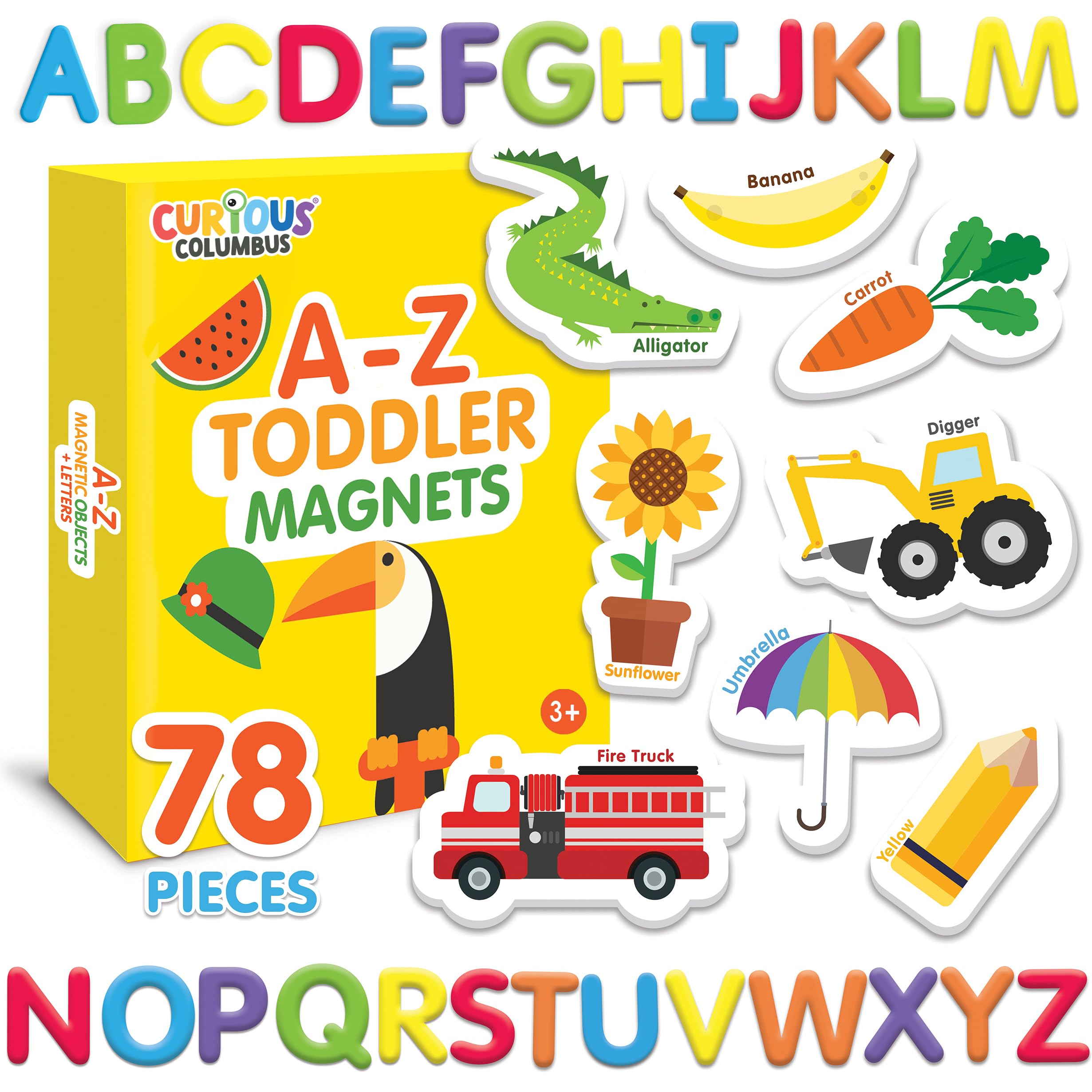 Curious Columbus magnetic animals magnets for fridge play and early object naming.