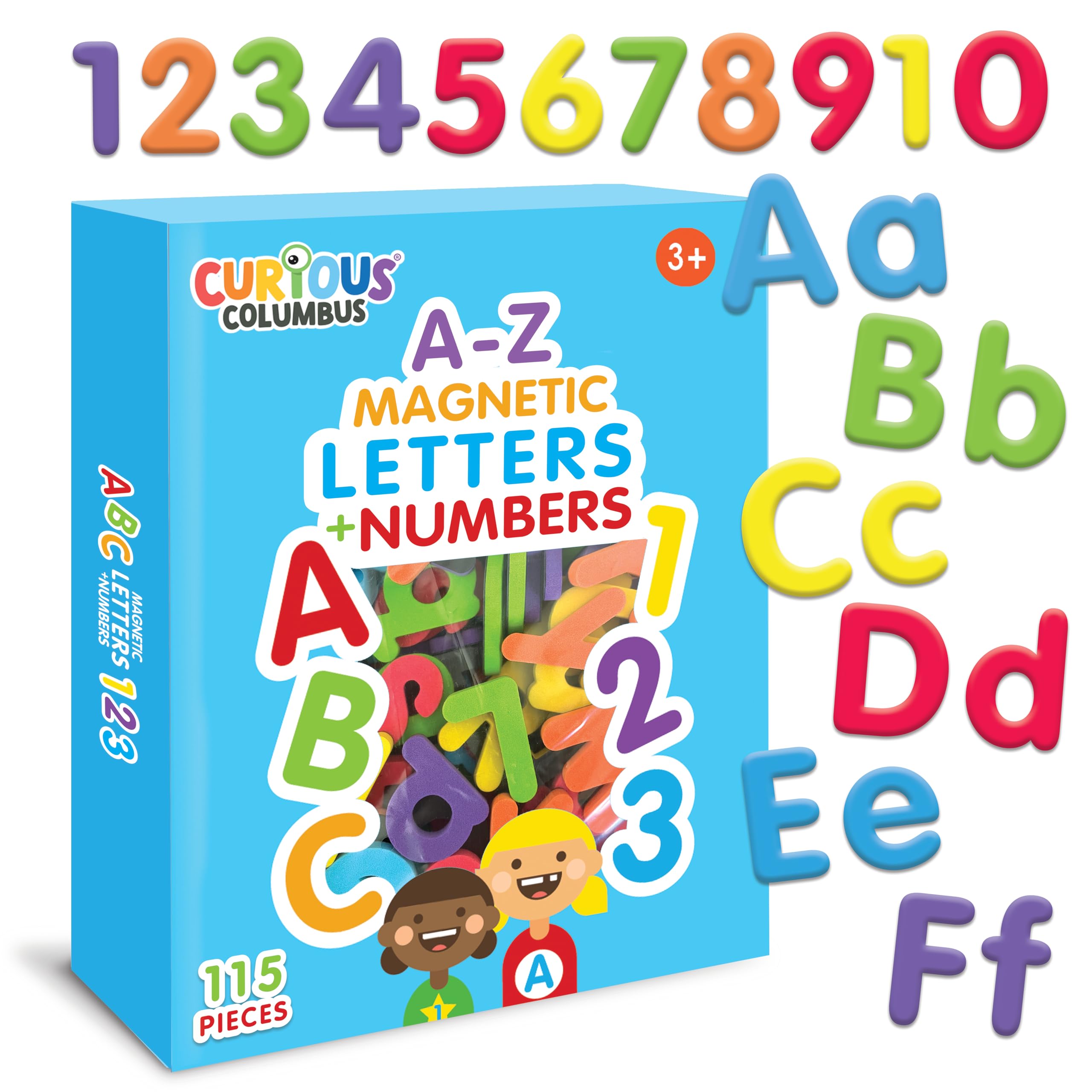 Curious Columbus magnetic letters on the fridge boost early spelling practice.