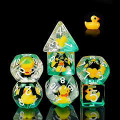 Cusdie duck-inside-dnd-dice yellow with playful interior accent for RPG sessions