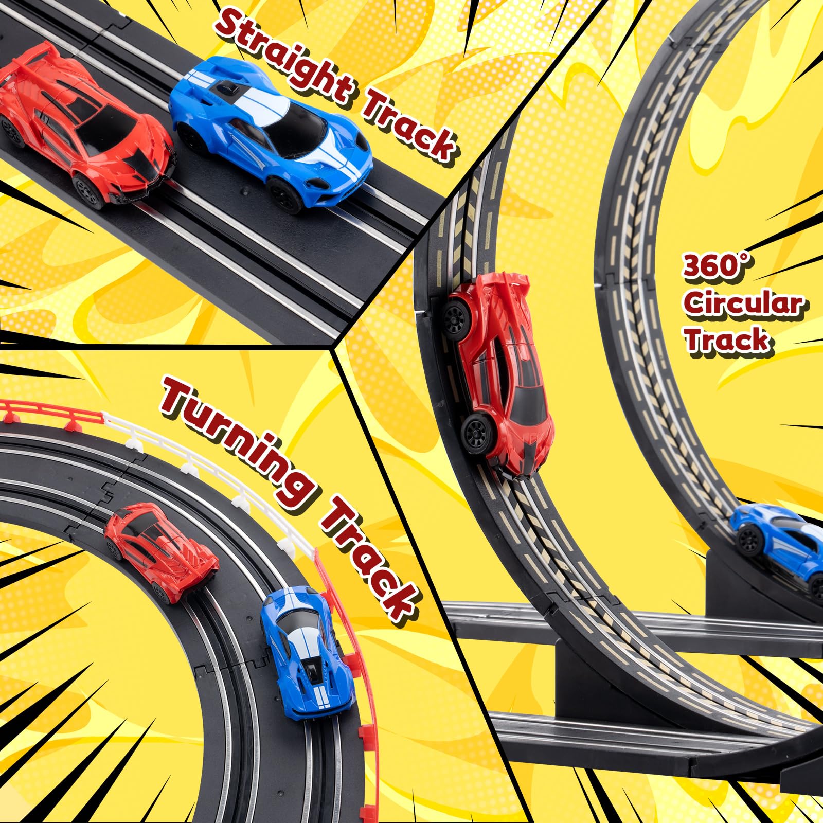 Cusocue slot car track assembly diagram helps quick, confident setup.