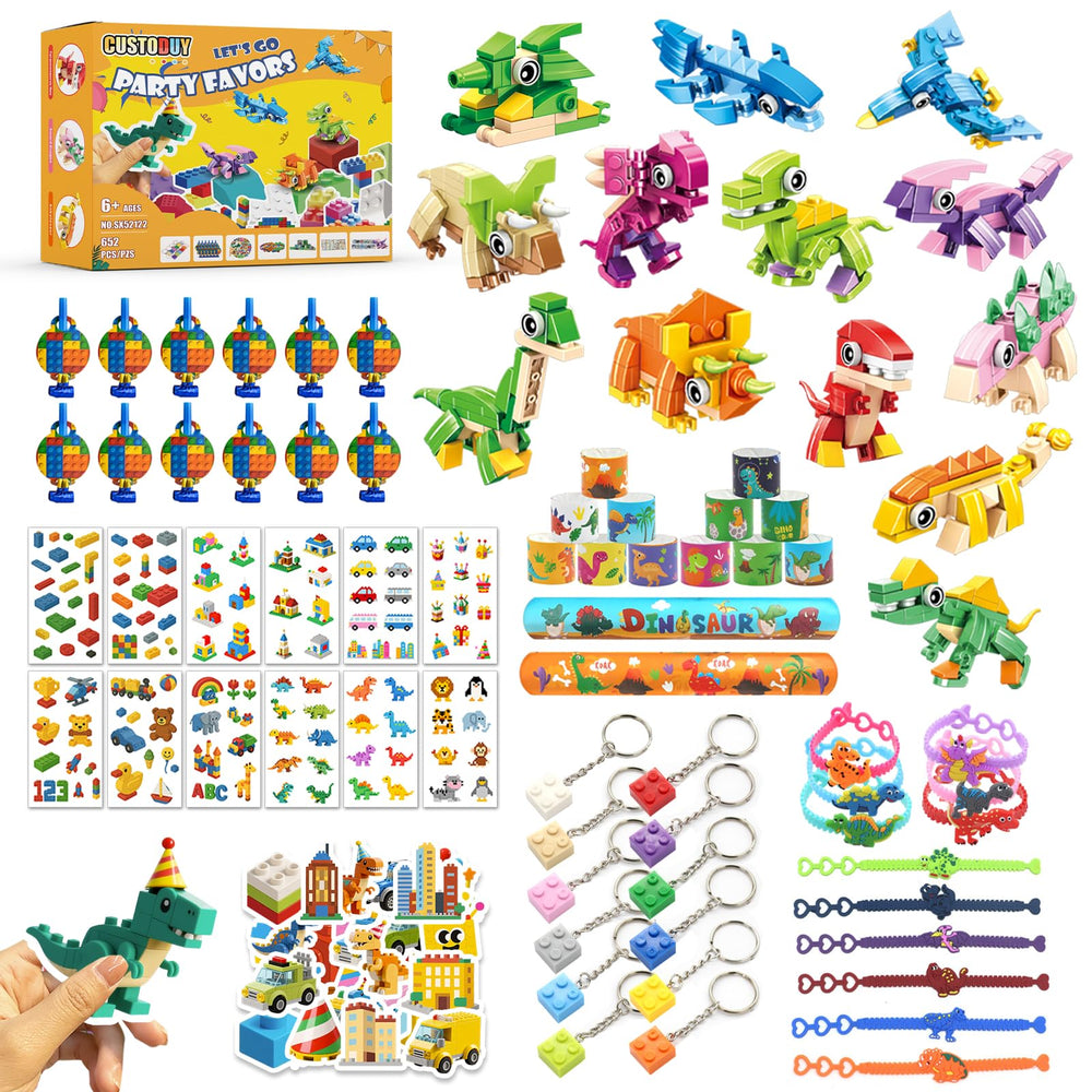 Custoduy 132pcs dinosaur building blocks display for imaginative group play