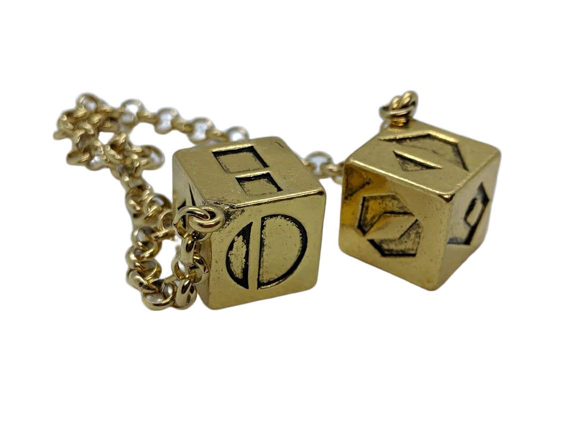 Custom 3D Stuff Smuggler's Dice with antique weathered gold finish for cockpit decor