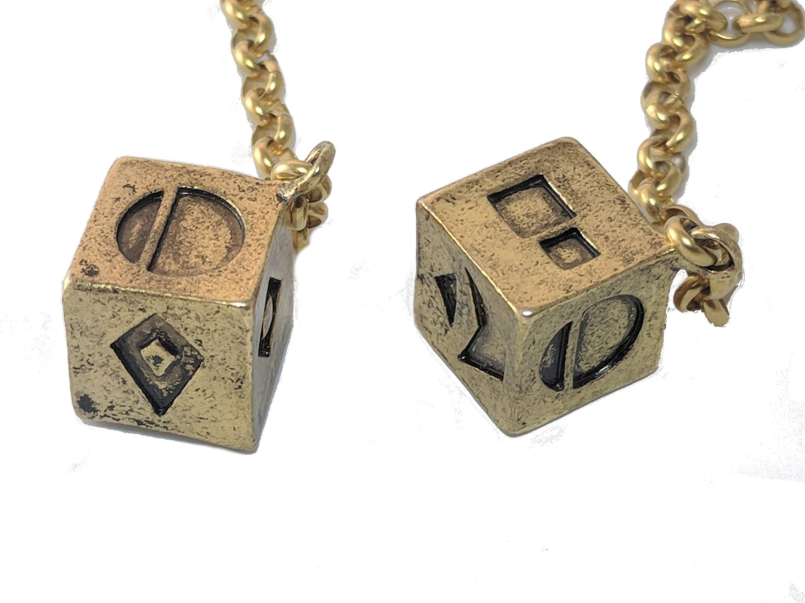 Large dice hanging in a car cockpit display by Custom 3D Stuff