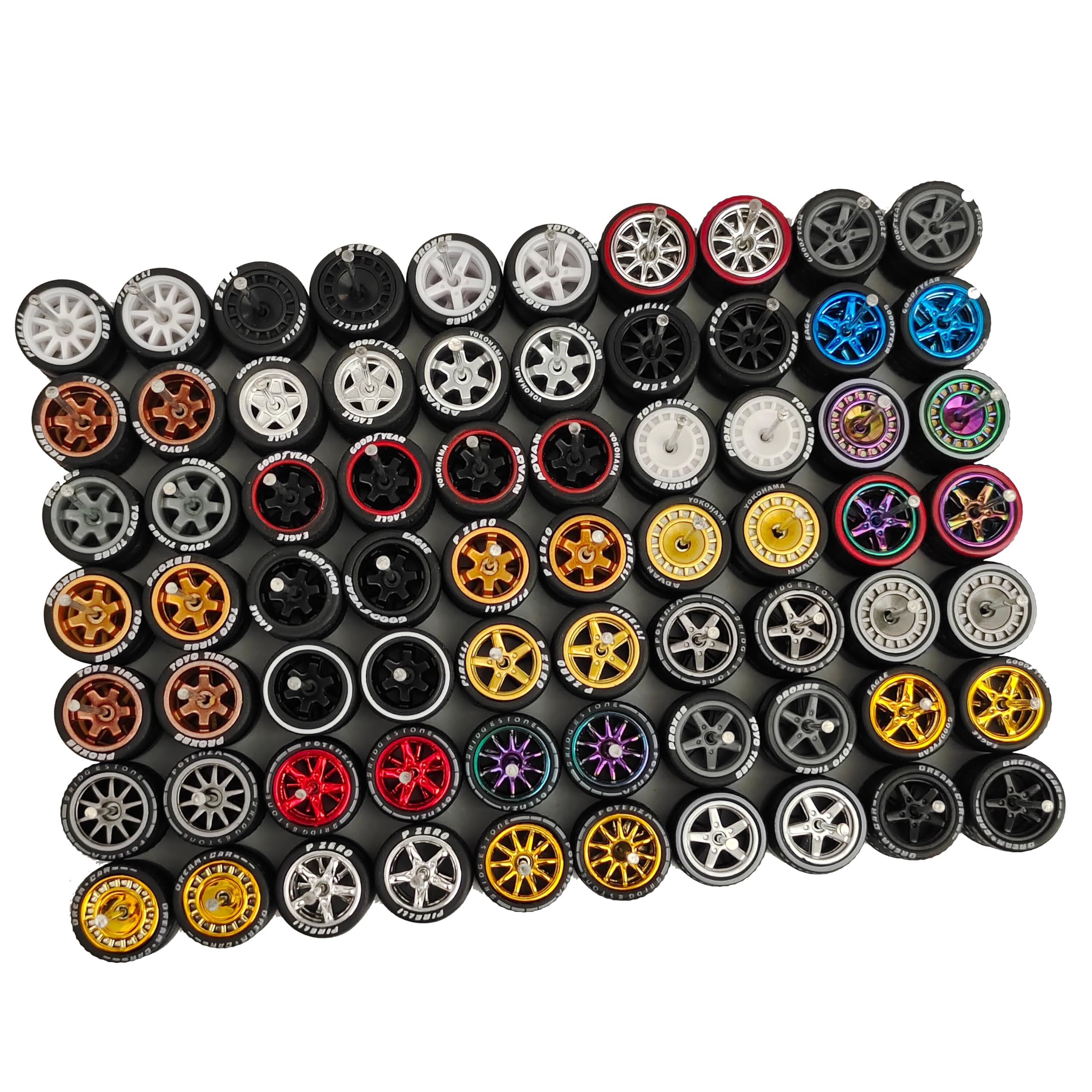 CustomDiecast 1:64 wheels rim design variety enhances customization options.